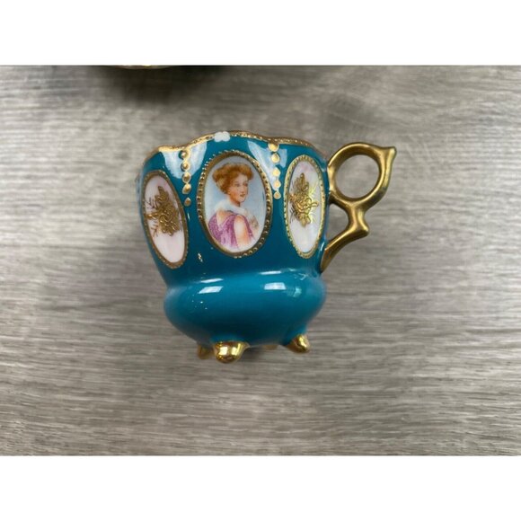 Vintage Chugai China Espresso Cup & Saucer, Hand Painted Made in Occupied Japan - Picture 4 of 10